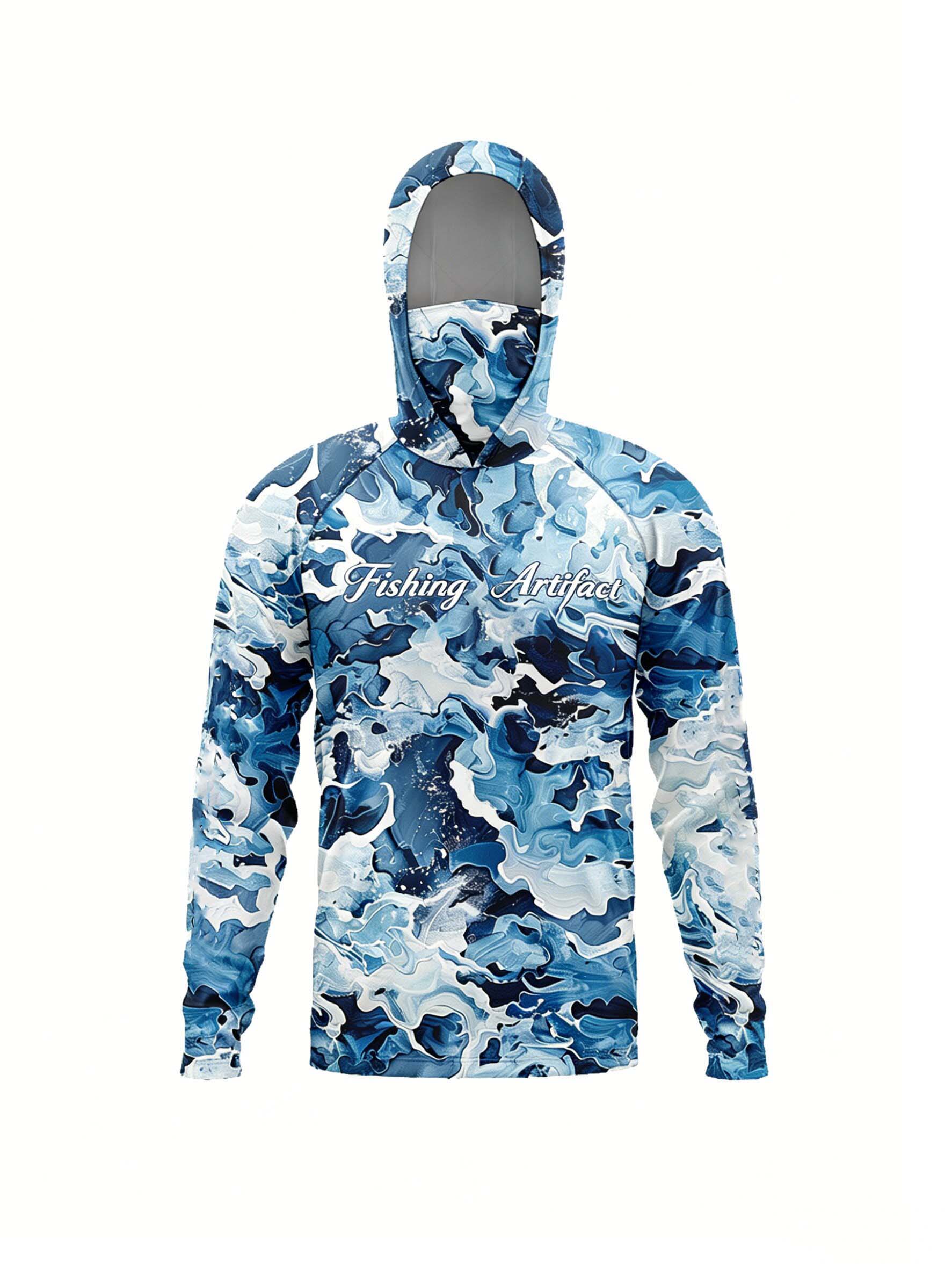 Hoodie Memancing Pria Motif 3D - Fishing Mask Sun Protection ulasan dan harga