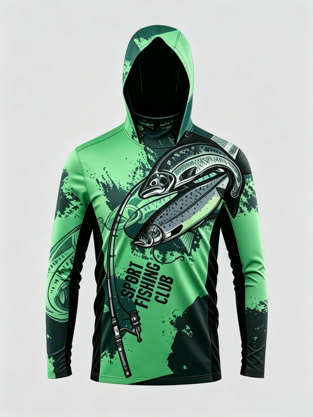 Hoodie Pancing Pria Lengan Pan - Fishing Hoodie ulasan dan harga